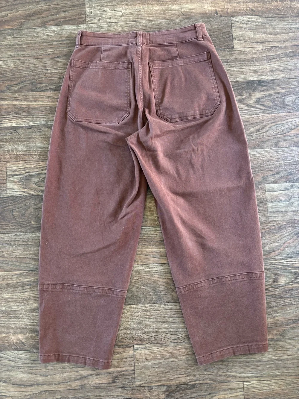 Everlane The Utility Barrel Pant High Waist Cropped Rosewood Pink Brown Size 8